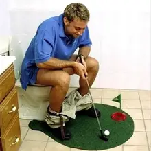 Potty Putter Toilet Golf Game Mini Golf Set New Toilet Bathroom Putter Game Men\'s Toy Putting Green Novelty Practical Jokes