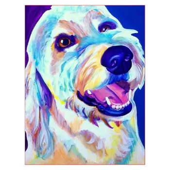 

Paint For Adults and Kids DIY Oil Painting Kits Pre-Printed Canvas Shiny Dog
