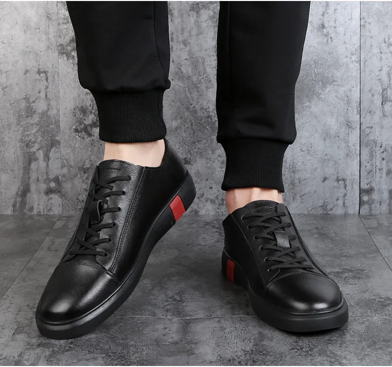 Весенне-осенняя Повседневная Вулканизированная Обувь На Шнуровке Для мужчин; однотонная обувь из искусственной кожи на плоской подошве; студенческие кроссовки с перекрестной шнуровкой и узкими ремешками для мальчиков