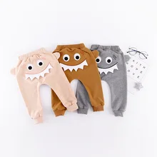 Детские брюки г. Весенне-осенние новые стильные повседневные штаны для малышей Эластичные Обтягивающие штаны в Корейском стиле с мультипликационным рисунком