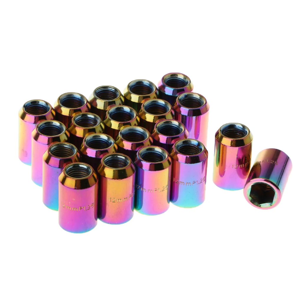 20 Pieces Auto Car Wheel Rim Racing Lug Nuts 31mm with Lock M12X1.25mm