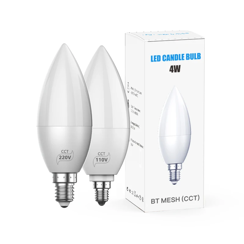 Bluetooth 4,2 умная лампочка E12/E14 Светодиодная лампа для люстры 120 В/220 В теплые и Холодные огни BT сетка легко подключить украшение