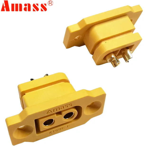 5pc Amass XT60E-F Female Plug Large Current Gold/Brass Ni Plated Connector Power Battery Connecting Adapter for RC Model 1