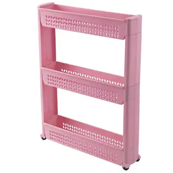 

Multi-layer Movable Kitchen Bathroom Side Storage Rack Shelf Organizer