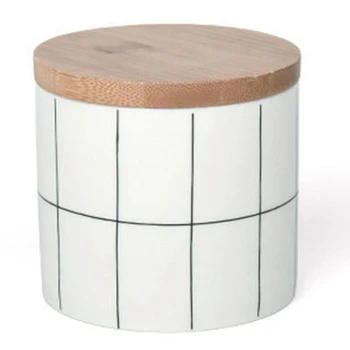 

BMBY-Round Heat-Resistant Sealed Ceramic Storage Jar Spices Tea Coffee Can Tank Food Container with Lid Bottle Kitchen Organizer