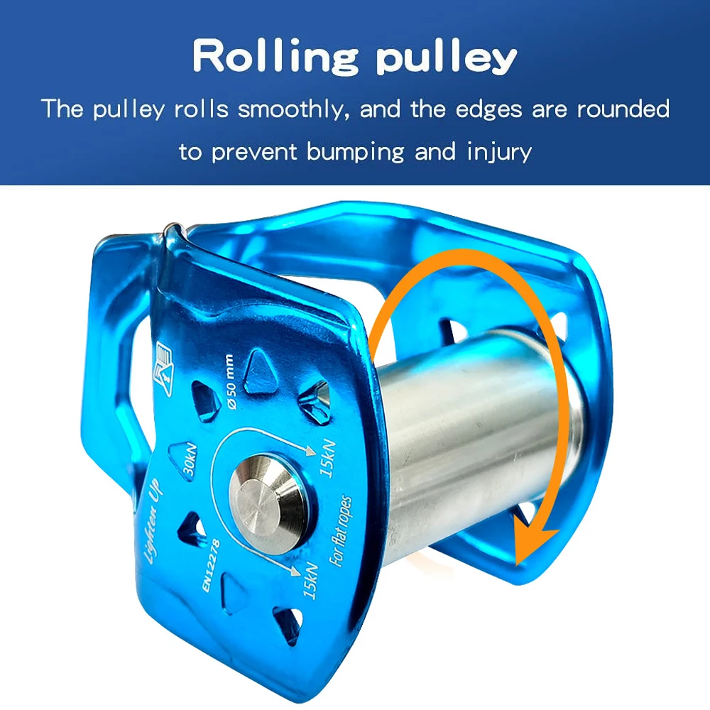 Outdoor 30 KN Zipline Pulley Set for Kids Backyard Park Sliding Slackline Wide Pulley Sling slackline kit