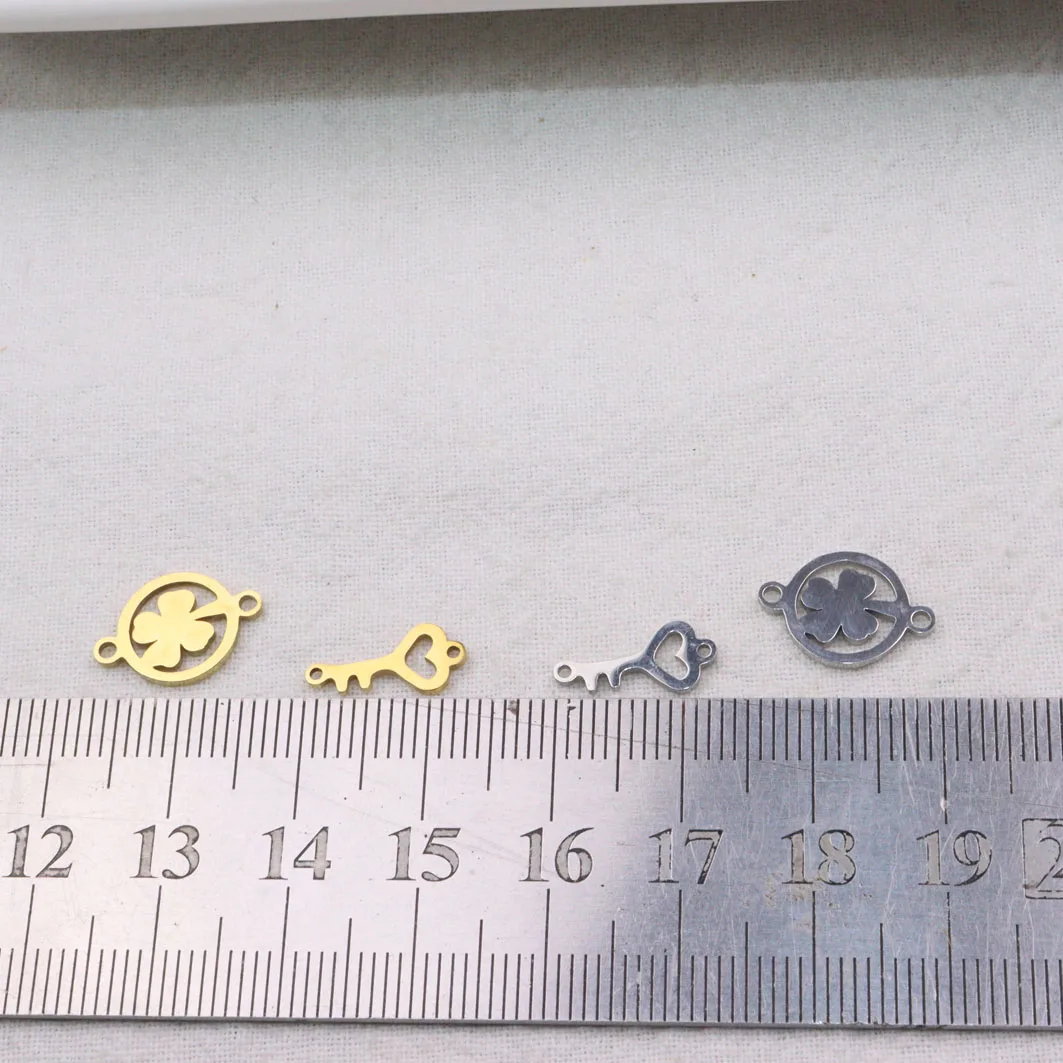 10pcs 10mm 스테인레스 스틸 키 미러 세련된 커넥터 Acc 매력 펜던트 DIY 목걸이 귀걸이 팔찌 Unfading 무색