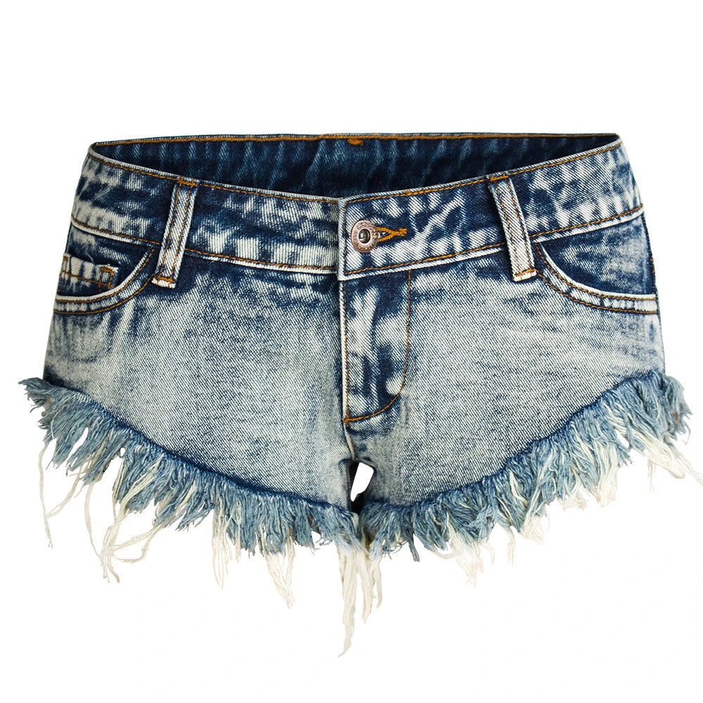 ripped jean biker shorts