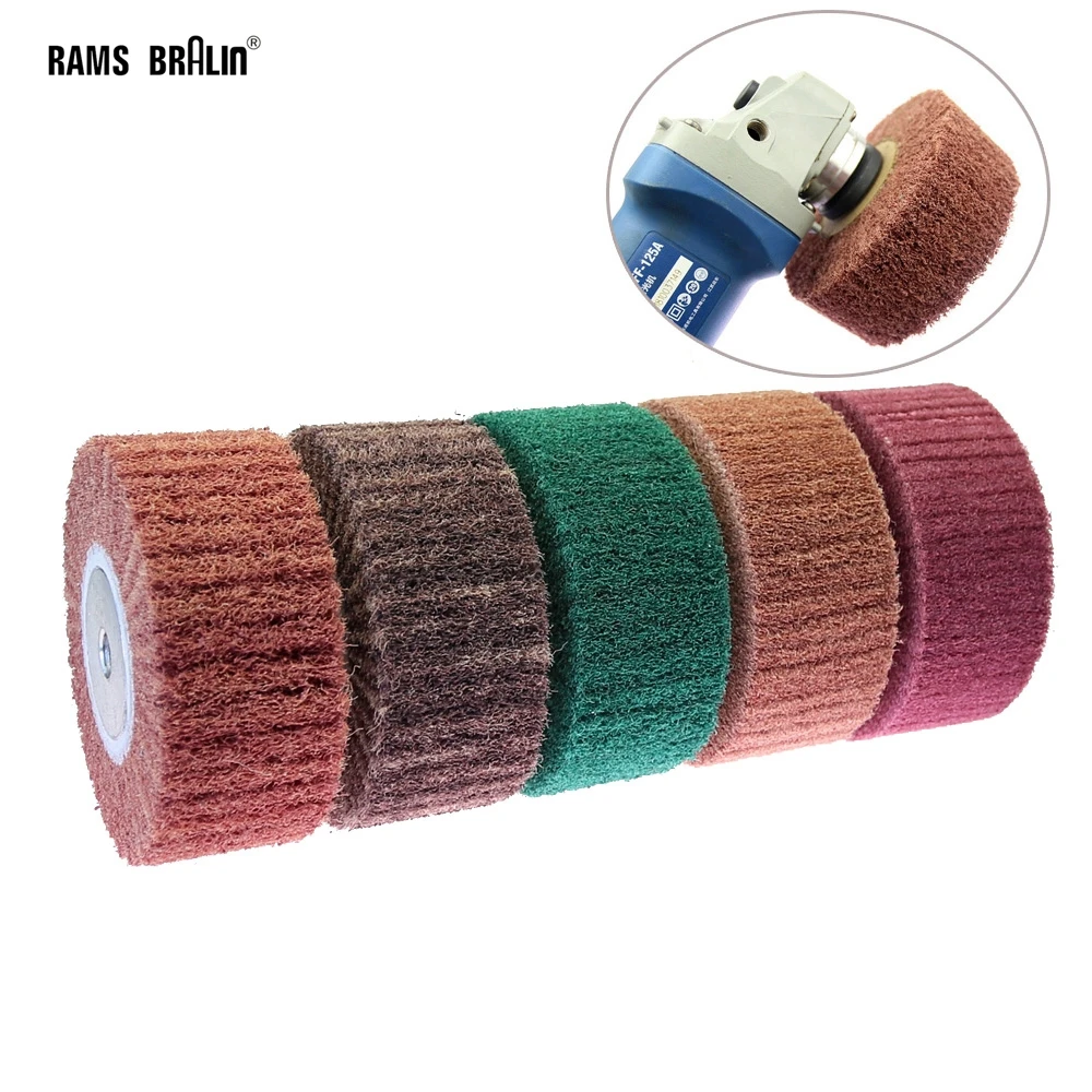 120*50mm * M14 Winkel Grinder Bohrer Nylon Polieren Mopp Pinsel Zeichnung Entgraten Trommel Rad für Edelstahl