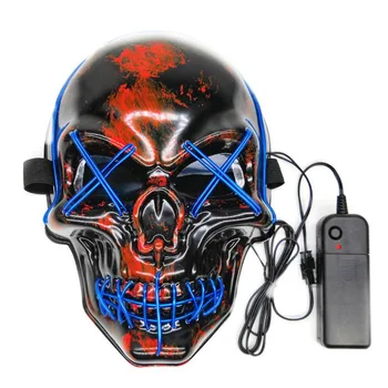 

Halloween Mask LED Maske Light Up Party Masks Full Face Covered Luminous Glow Party Favors Supplies