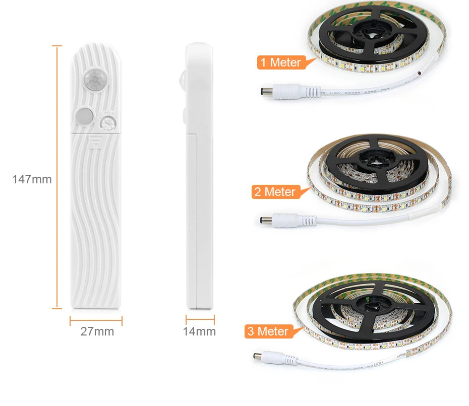 Датчик движения светодиодная лента лампа Водонепроницаемая USB Светодиодная лента светильник Fita SMD 2835 для DIY под кровать светильник для спальни Санузел ночной Светильник s
