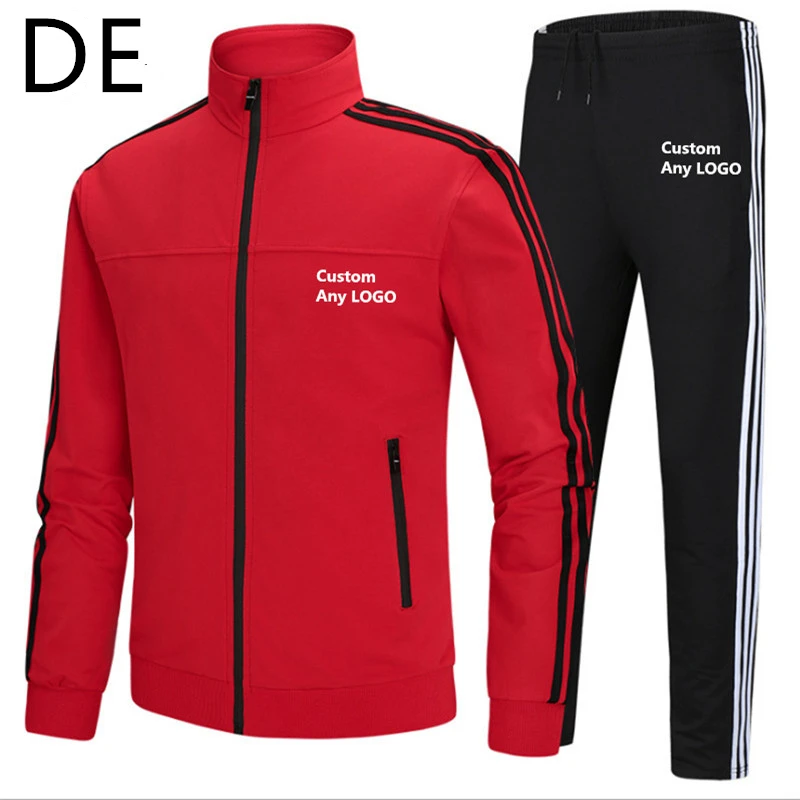 DE The New Autumn Winter Patchwork Men Classic Warm Sportwear Sweatpants Male Cotton Slim fit Zipper Comfortable Male Clothes