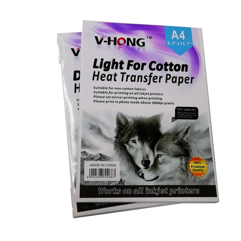 A4 T-Shirt Sublimation Heat Transfer Photo Paper Light Dark Black Fabric  Transfer Sheet For Cotton Garment - AliExpress