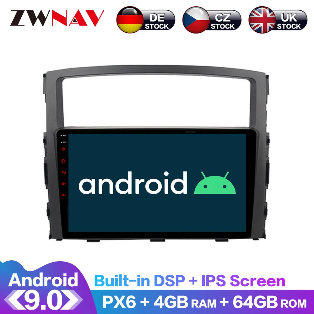 

Android 9.0 4+64G PX6 DSP Carplay Radio Car DVD Player GPS navigation For Mitsubishi PAJERO V93 V97 2006-2014 Head Unit