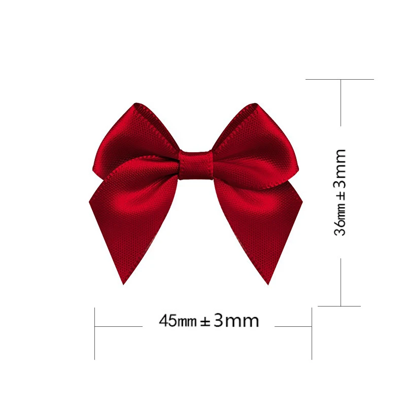 50Pcs Satin Ribbon Bow DIY Decoration Accessories Polka Dot Printed Ribbon Flower 45MM Gold Sliver Edge Satin Bow 5/8"