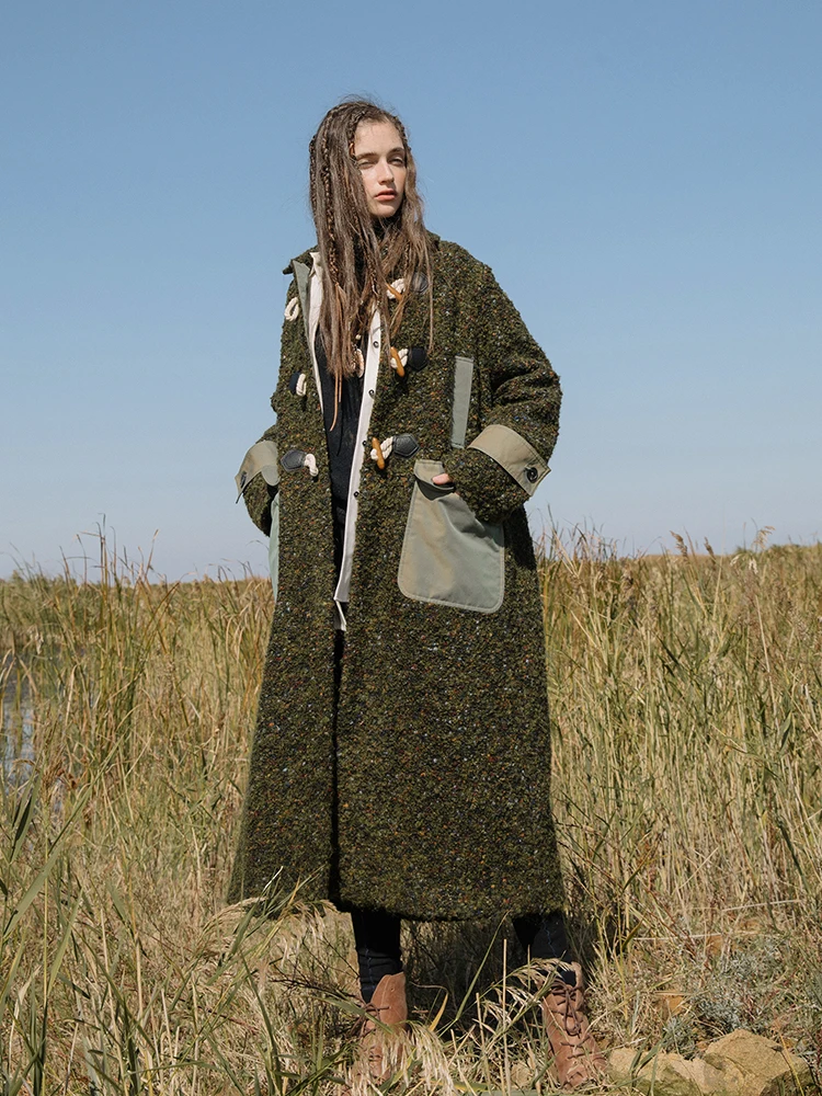 IRINACH59 осень зима Новая коллекция длинное мохеровое шерстяное пальто для женщин