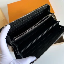 Fashion multicolor plaid man purse luxury high quality zipper long wallet card card package