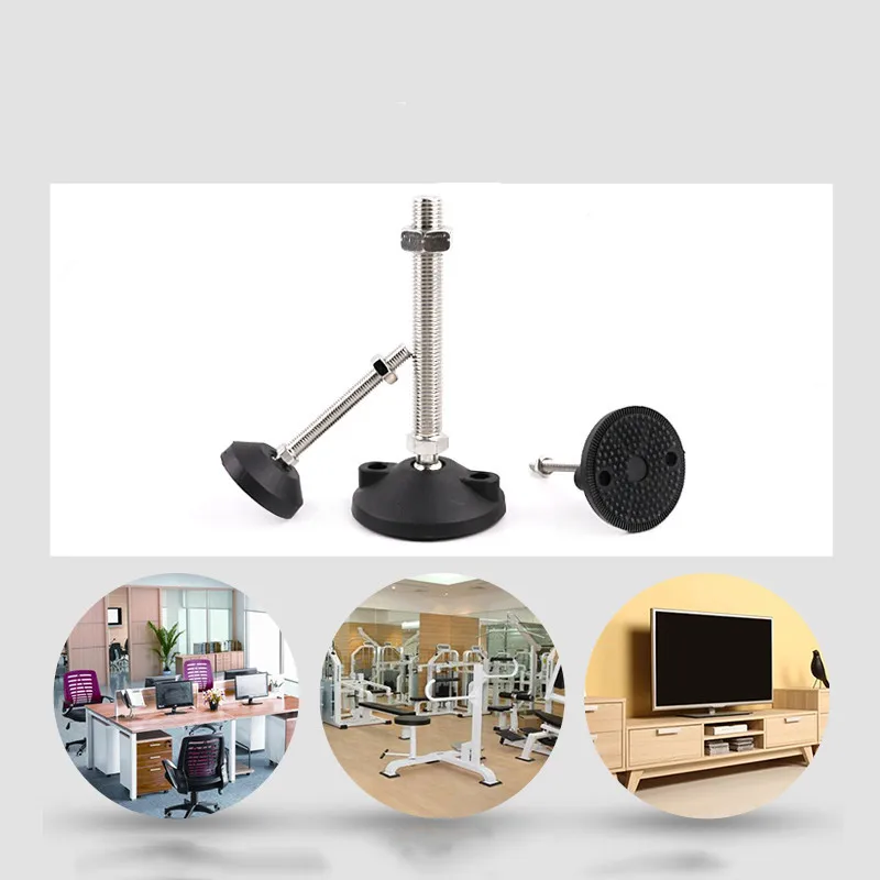 4pcs Furniture Support Leg Non-skid Pad M8/M10/M12 Adjustable Universal Office Warehouse Shelves Nylon Hooves  Fixed Anchor Foot