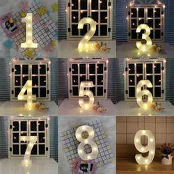 Светодиодный светильник с 3D буквенным номером, 10 цифр, светодиодный настенный светильник, подвесной светильник для свадебной вечеринки