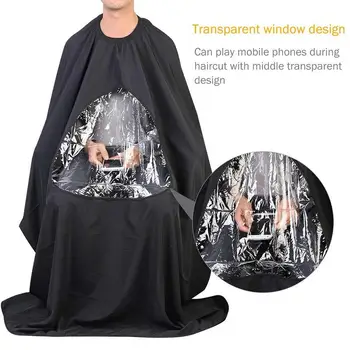 

Barber Transparent Video Phone Apron Hairdressing Cloth Waterproof Display Window Haircut Cape Gown Covers Wrap Styling Tools