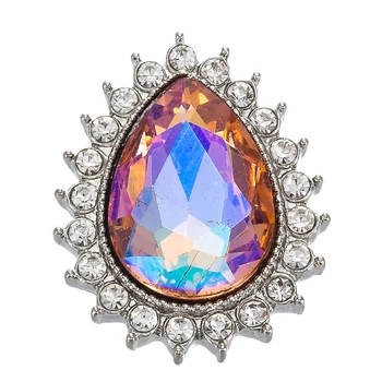 

New teardrop crystal metal Snap Button Jewelry 18mm Snap Buttons fit Snap sracelet Bangles Button Jewelry TZ9264