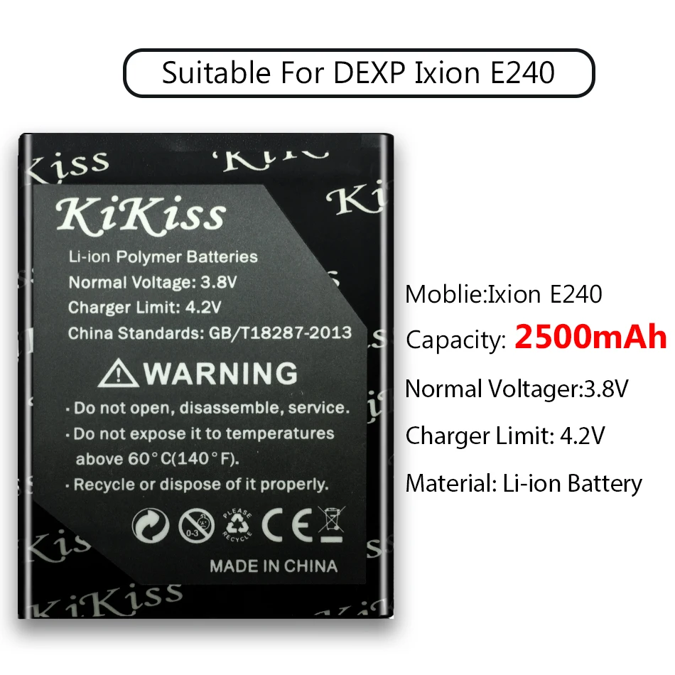 Для DEXP Ixion E240 2500 мАч батарея высокой емкости для DEXP Ixion E240 батарея сотового телефона большой мощности
