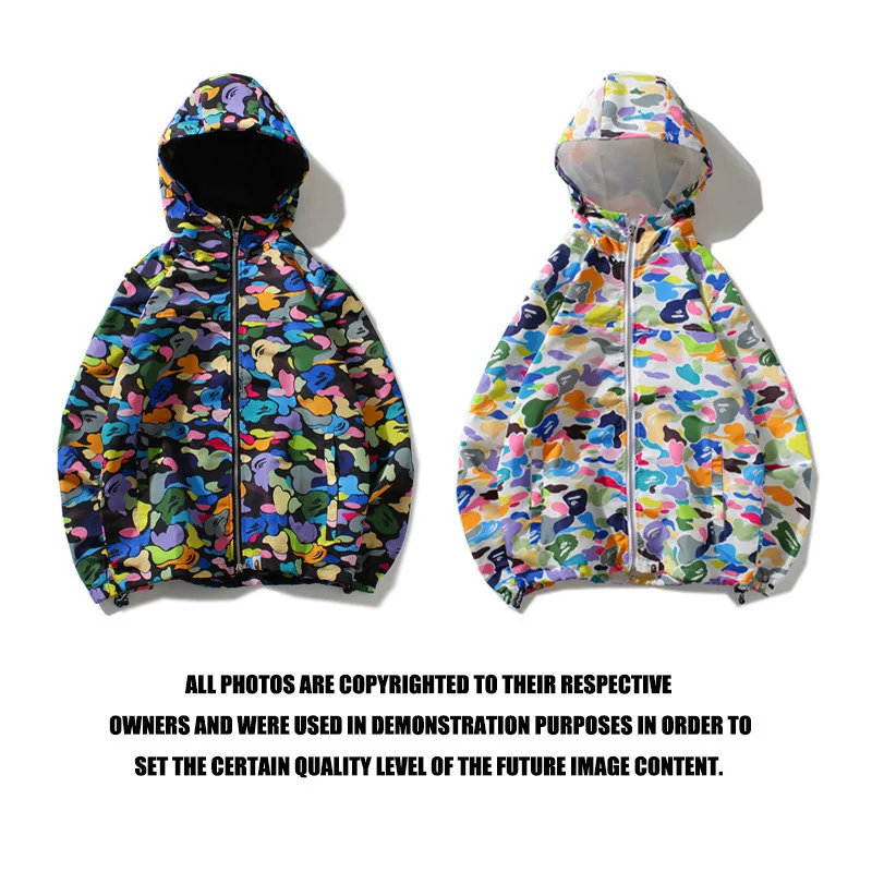 

2018 Spring And Summer New Style Candy-Colored Camouflage Trench Coat Men And Women Couple Clothes Casual Waterproof Raincoat Ja