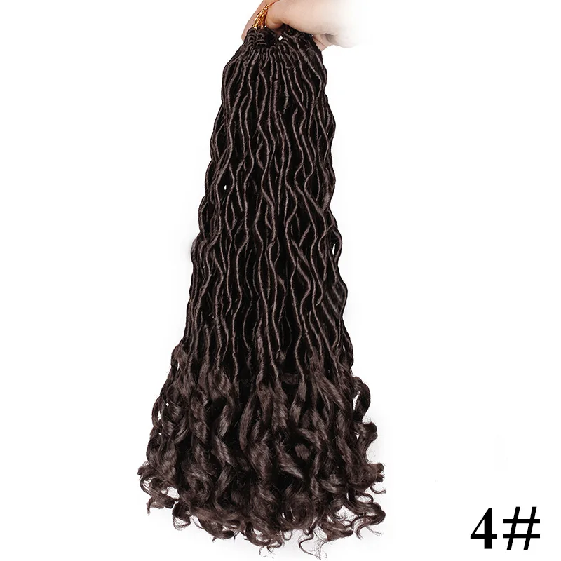 #4 Элегантные Музы богемные вязанные косички Faux locs Curly вязанные волосы 18 дюймов 24 пряди Омбре косички для наращивания синтетические волосы - Цвет: #4