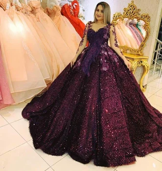 

Prom Dresses 2020 For Women Dubai Turkey Wine Red Formal Night Evening Gown sexy Split luxury long sleeve Plus Size