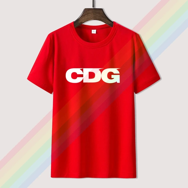 Comme White Cdg Logo Garcon Men Women Summer 100% Cotton Black Tees Male Newest Top Popular Normal Tee Shirts Unisex 7red