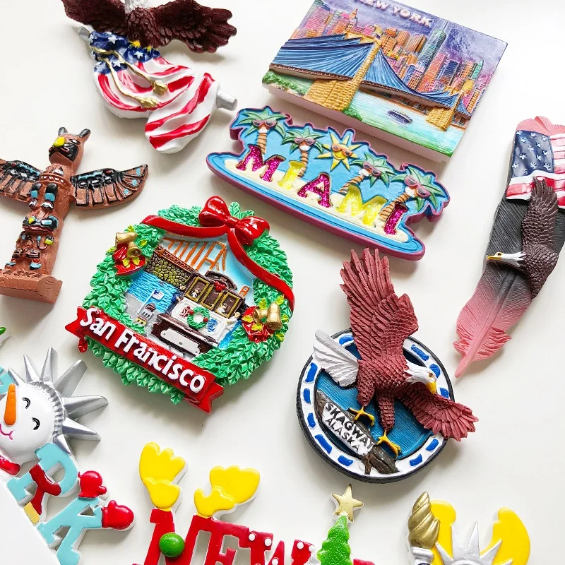 Cadeau Voyage Aimant Frigo 3D Golden Gate Bridge - Souvenir Métal San Francisco, Décoration Cuisine Collection USA Cadeau Collection