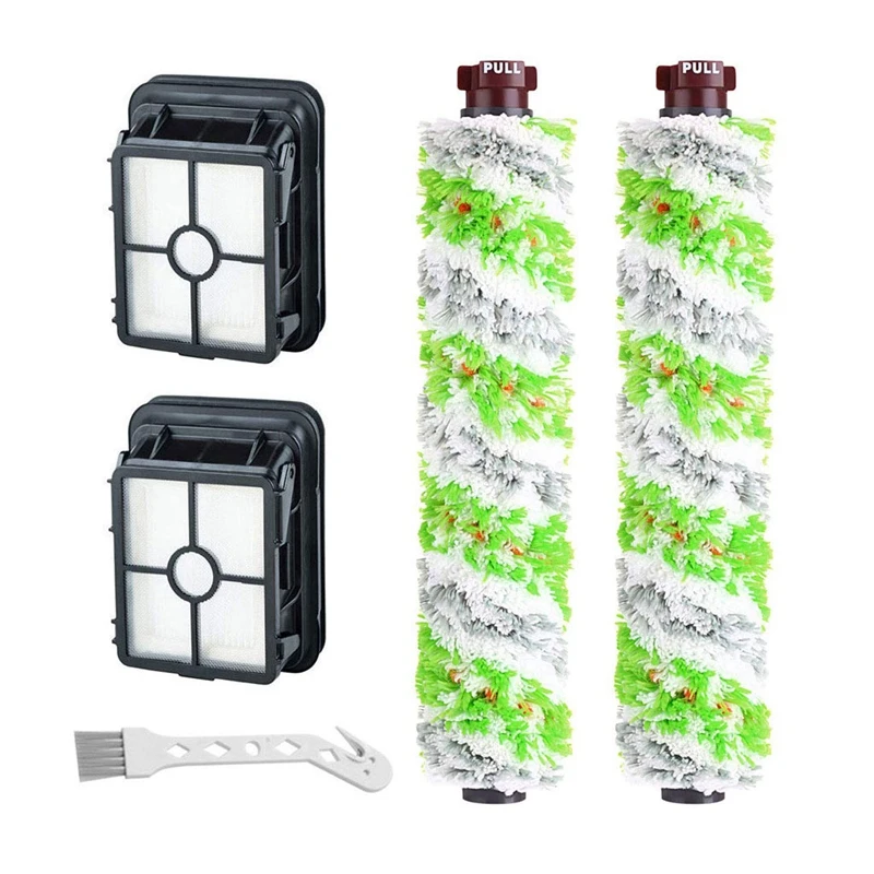 

2 Packs Tangle-Free Multi-Surface Pet Brush Rolls + 2 Packs Vacuum Filters 1866 Replacement for Bissell Crosswave Vacuum Cleaner