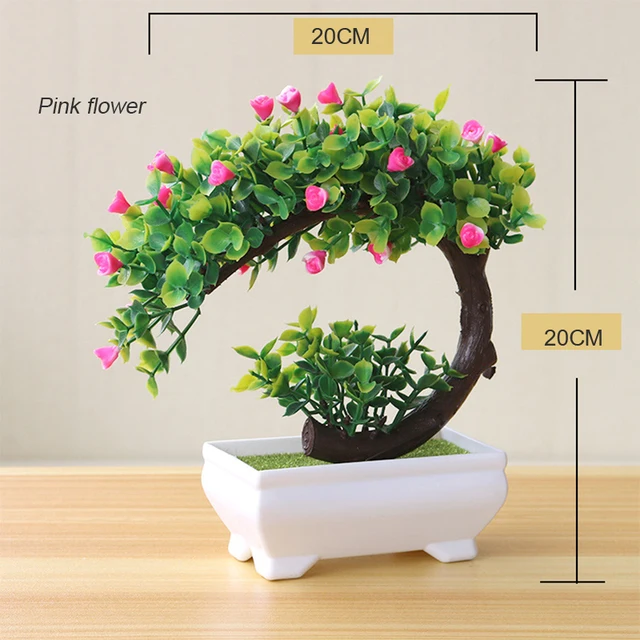 Artificial Mini Bonsai Tree Pot Flower Simulated Tree Decor Plant Fake Flower Potted Ornament For Home Room Garden Decoration 3
