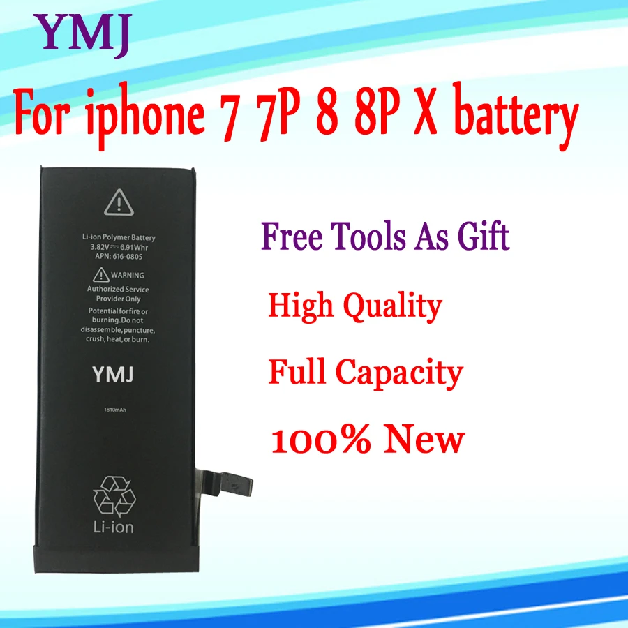 

YMJ Lithium-Battery Cell-Phone Apple for 7 7P 8 8P X Replacement batteries with Free tools as gift