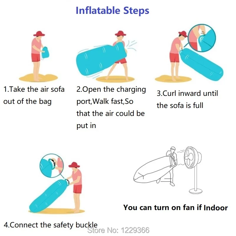 Portable Inflatable Outdoor Furniture Sofa Bed Nylon Air Couch Outside Camping Beach Garden Furniture Office Sleeping Daybed