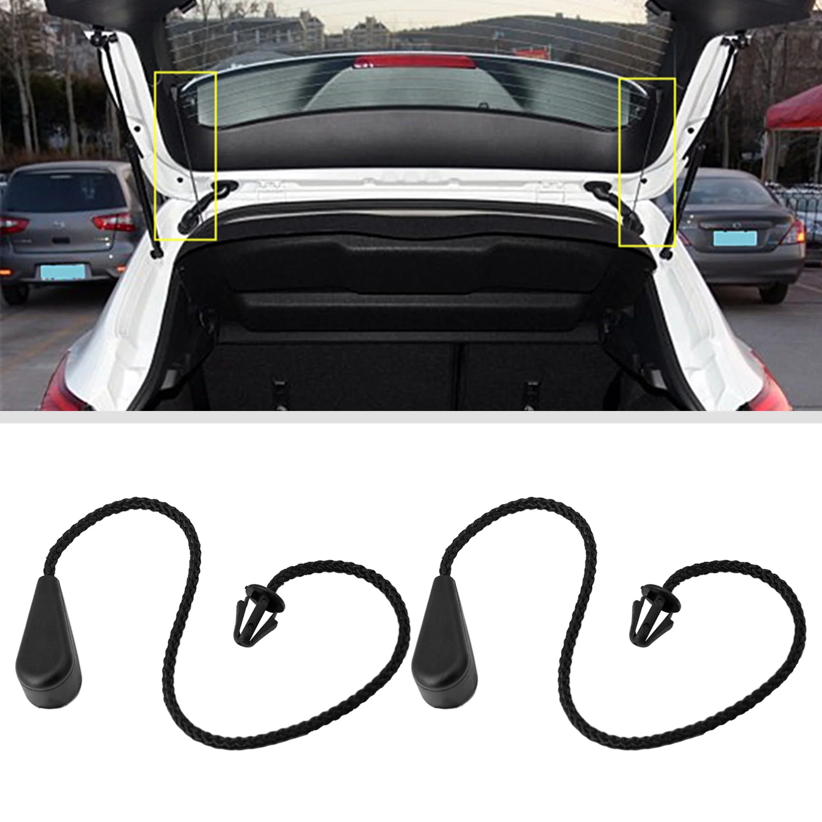 

Pair For Renault Megane Clio Laguna MK1 MK2 MK3 1 2 3 Hatchba Parcel Shelf Tray Load Inner Tonneau Cover Lift string strap Clips