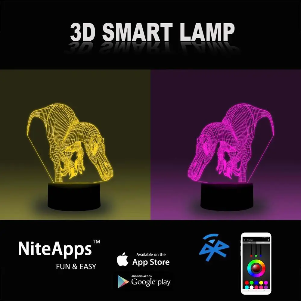 NiteApps 3D Мультфильм Монстр ночник настольная Иллюзия украшение лампа подарок на день рождения приложение/сенсорный контроль
