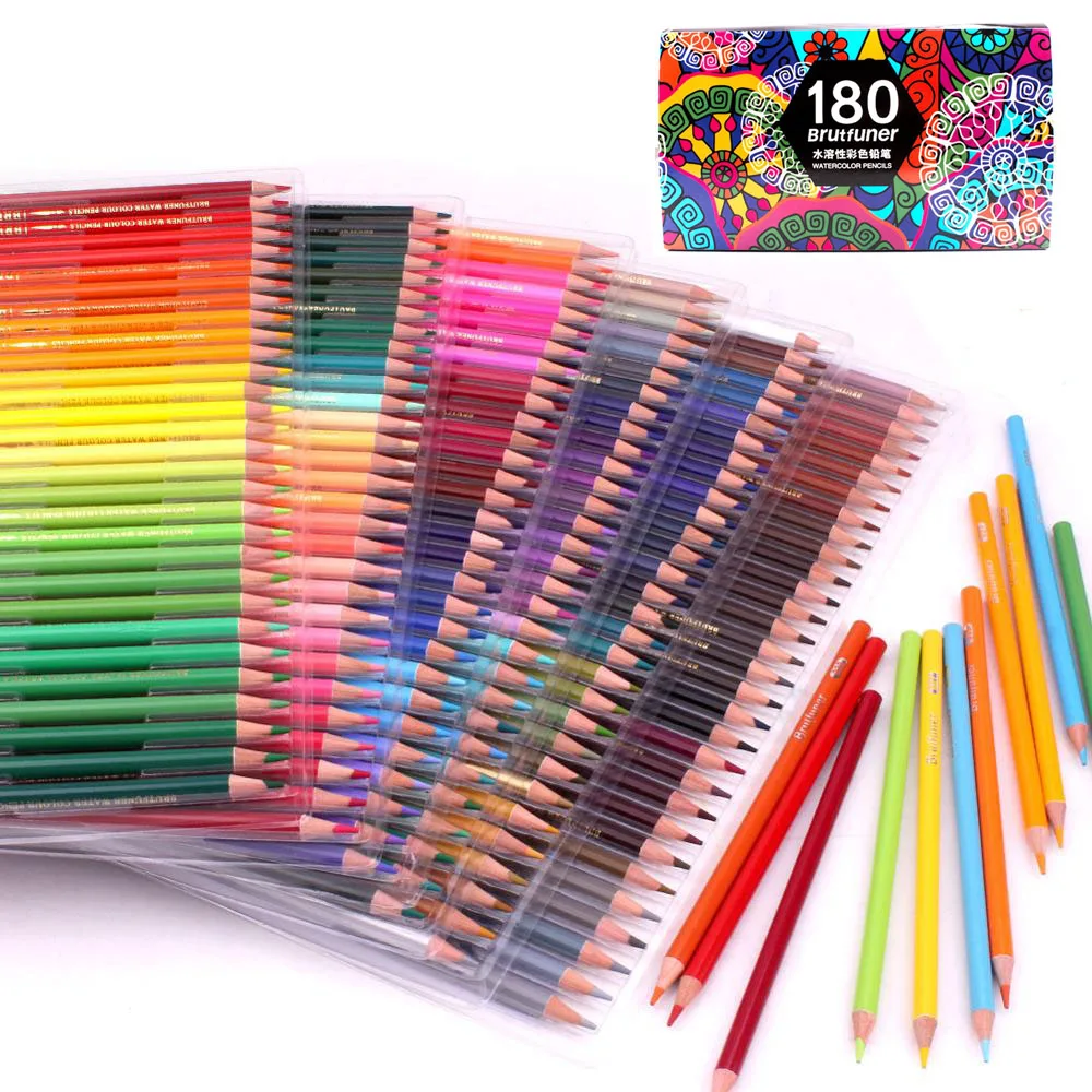 

180 Colours Pencil Water Color Pencil Set Sketch Pencil No-Toxic Wood Soft Bright Color Pencil Artist Paint School Supplies