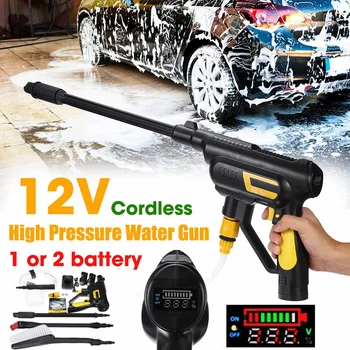 

Car Washer 12V Cordless Portable Pressure Clean Car Portable Water Guns With Pot Washing Machine Electric Cleaning Device Home