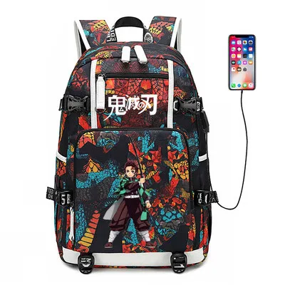 Style 11 Demon Slayer: Kimetsu no Yaiba рюкзак USB порт рюкзак сумка Змеиный узор школьники подростки школьная сумка дорожная сумка для ноутбука - Цвет: Style 11