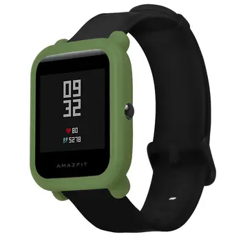 

Soft Silicone Full Case Cover For Huami Amazfit Bip Youth Watch Silicone Full Case Cover, Army Green