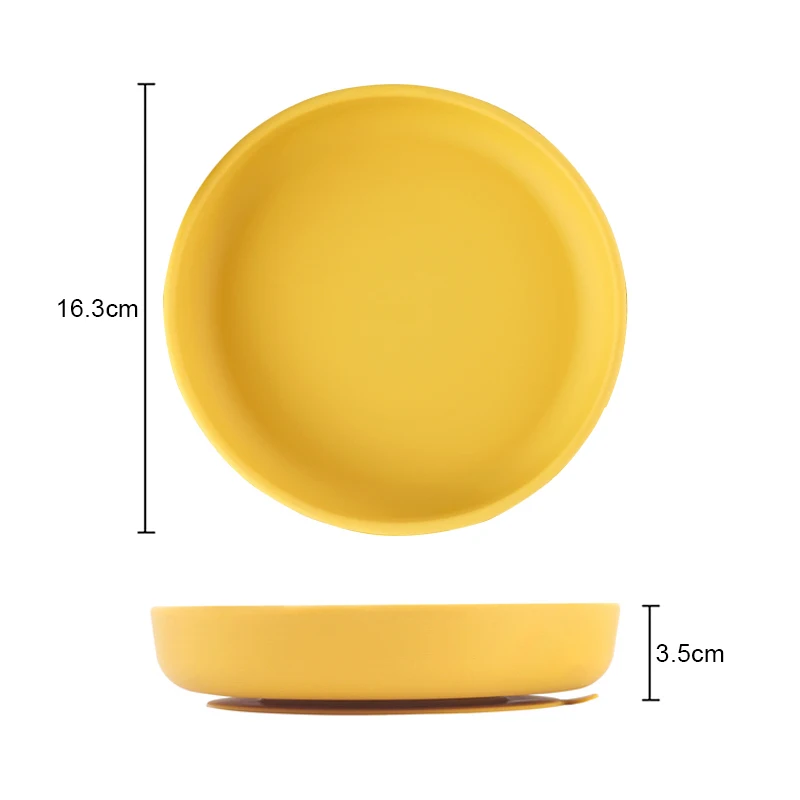 100%Food Safe Approve Silicone Children's Tableware Fashionable Round Food Plates Waterproof Training Bowl Baby Accessories 3