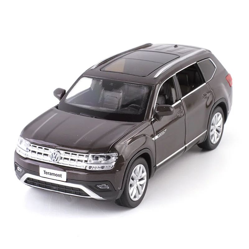 1:32 модель автомобиля из сплава Volkswagen Teramont с открытой спиной звук и светильник