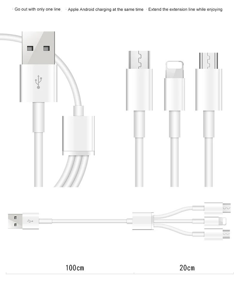 3 в 1 type C 8Pin Micro USB кабель для iPhone XS XR X 8 7 6 6S Plus iOS 10 9 8 samsung для huawei USB кабели для быстрой зарядки шнур