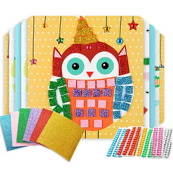 

Handmade Children Puzzle DIY Art EVA Cartoon Animal 3D Self Adhesive Mosaic Stickers for Kids Creative Educational Crystal Toys