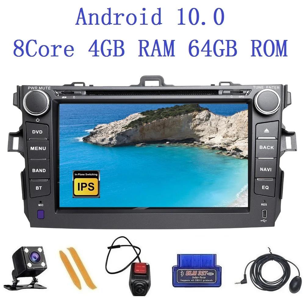 ZLTOOPAI Car Multimedia Player Android 10 For Toyota Corolla 2007 2008 2009 2010 2011 GPS DVD Media Auto Radio IPS | Автомобили и
