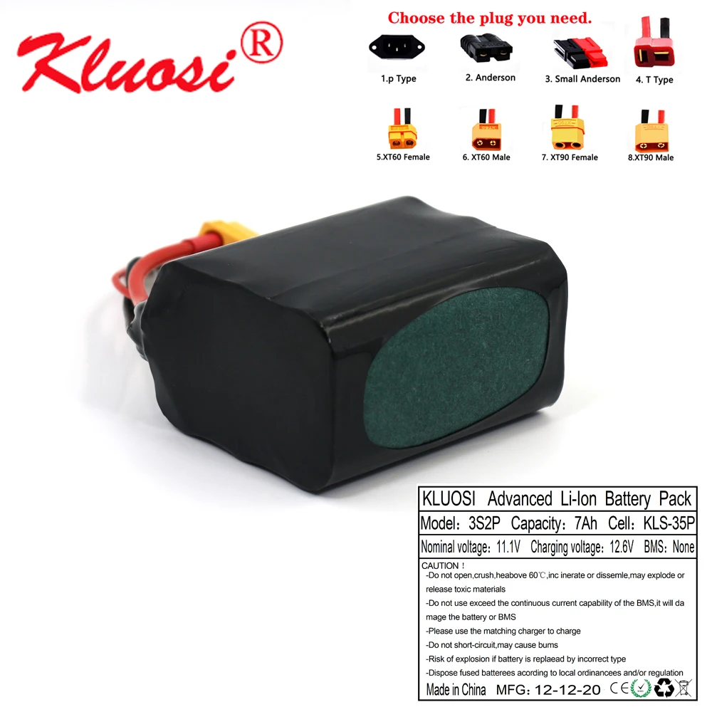 KLUOSI 3S2P 12V 7Ah высокое Ёмкость Бла (беспилотный летательный аппарат Перезаряжаемые