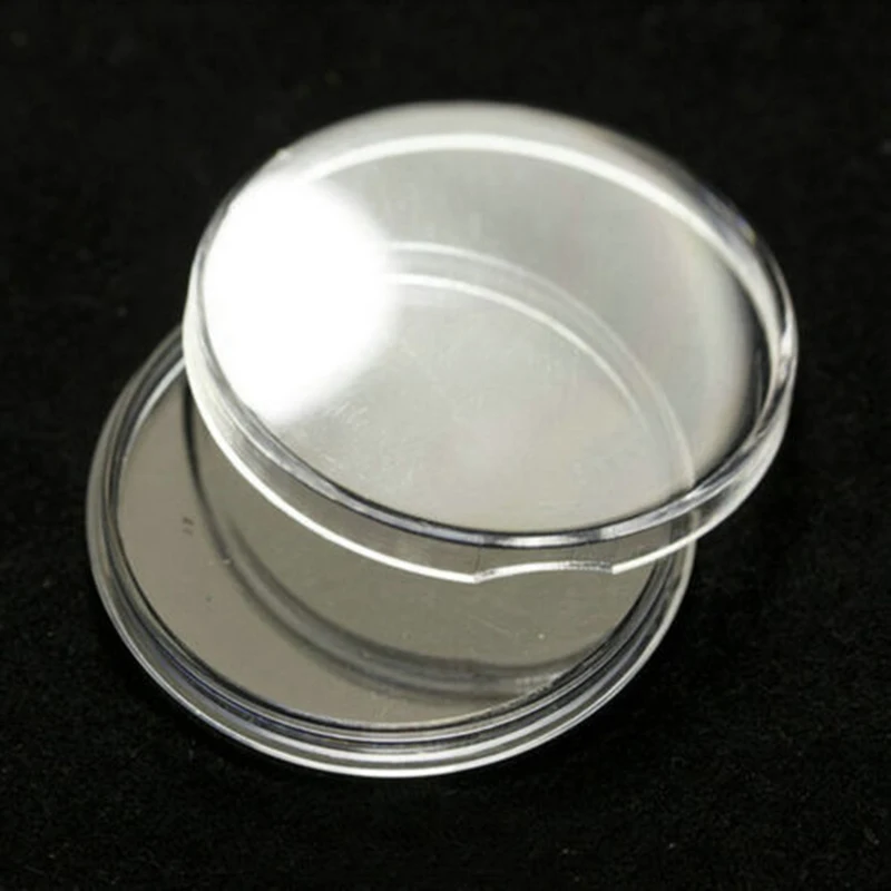10 Pcs Plastic Clear Round Capsule Box Collection Holder Case Storage for 40mm Coins Clear Round Display Cases Coin Holders Boxe