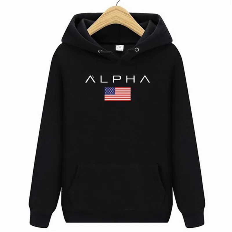 Мужская толстовка с буквенным принтом Alpha Industries модная Толстовка Высокого
