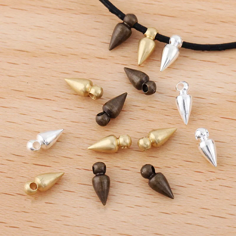 

200pcs 3x7.5mm Metal Brass Beads Water Drop Charms DIY Handmade Accessories For Jewelry Making
